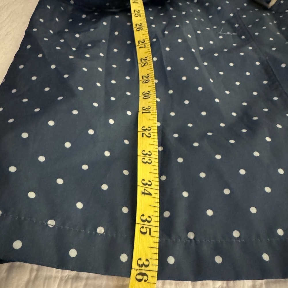 Capelli Women's Water Resistant Rain Trench Coat ~ Blue Polka Dot size M - Picture 8 of 10